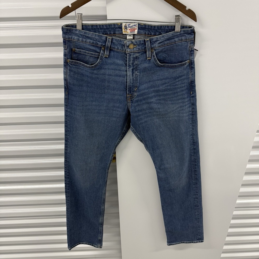 Tecovas Authentic Western Denim Jeans Mens 34x34 Slim Straight Blue Cowboy